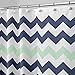 iDesign Fabric Chevron Shower Curtain for Master, Guest, Kids', College Dorm Bathroom, 72