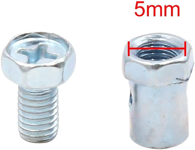 sourcingmap 20pcs 7mm Bucket Scooter Brake Cable Wire Solderless Nipple Screws, Silver Tone, 12 x 10 x 2 cm - Image 3