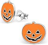 Hypoallergenic Sterling Silver Halloween Pumpkin Stud Earrings