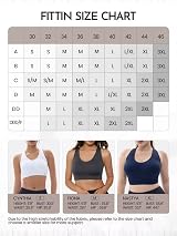 FITTIN Racerback Sports Bra Women High Impact Padded Seamless White view 6