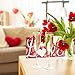 Gift Boutique Wooden Love Blocks Gift Tabletop 4 Piece Set For Home Red Pink White Heart Shape Design Romantic Sign Happy Valentine's Day Table Topper Centerpiece Desk Shelf Display Party Décor
