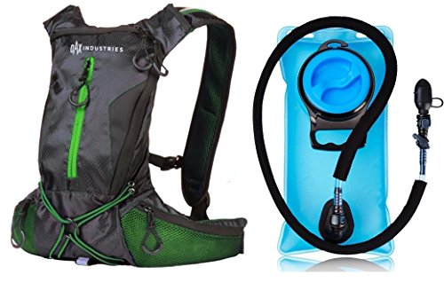 DAX Industries Hydration Backpack with 2L BPA Free Water Bladder: Multiple Storage Compartments, Insulated Hose, Fits Men, Women and Kids, Great Outdoor Gear for Skiing, Running, Hiking, Cycling
