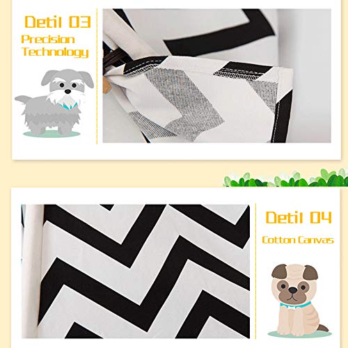 Pet Tent for Dogs Puppy Cat Bed White Canvas Dog Cute House Pet Teepee with Cushion 24inch Indoor Outdoor