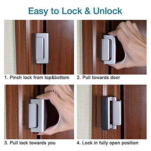 Door Reinforcement Lock ,3" Security Door Lock for Kids,Home Child Proof Door locks Withstand 800 lbs for Inward Swinging Door ,Easy to Install.