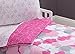 Toddler Bedding Set | Girls 4 Piece Collection | Fitted Sheet, Flat Top Sheet w/ Elastic bottom, Fitted Comforter w/ Elastic bottom, Pillowcase | Delta Children | Pink Clouds | Hot Pink Grey