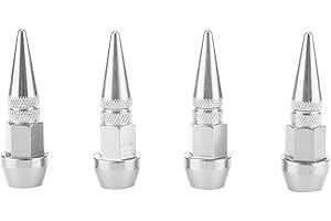 KIMISS Universal Valve Caps, 4Pcs Spike Wheel Tire Valve Stem Car Truck Air Dust Caps Covers(Aluminum Alloy)(Silver)
