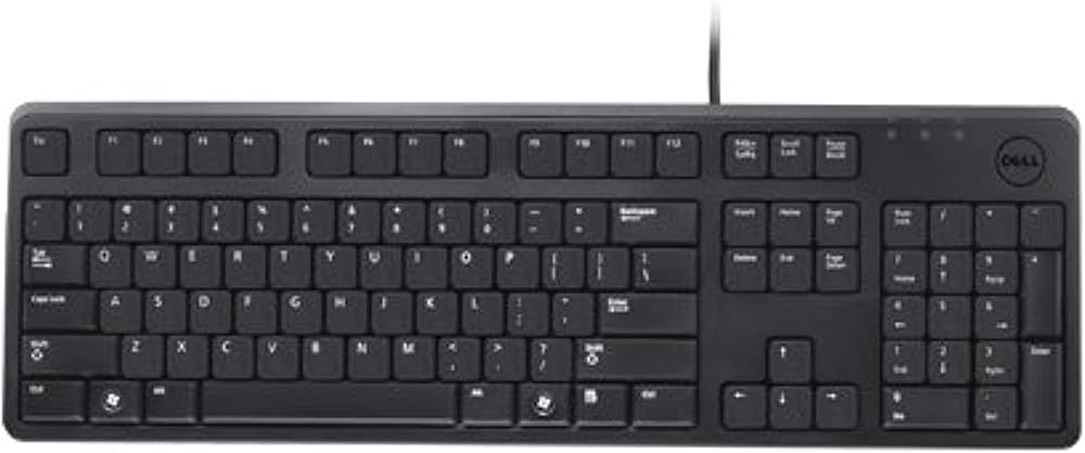 Dell KB212-B USB Keyboard Quiet Key 104 Keys for PC Mac Tested