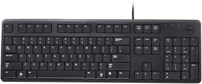 Dell KB212-B USB Keyboard Quiet Key 104 Keys for PC Mac Tested