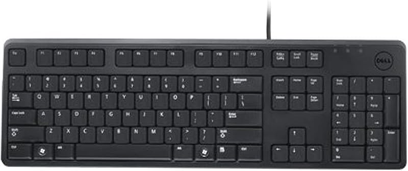 Dell KB212-B USB Keyboard Quiet Key 104 Keys for PC Mac Tested