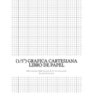 (1/5") Grafica Cartesiana Libro de Papel: 400 paginas (200 hojas), 8,5 x 11 pulgadas (Spanish Edition)