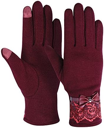 Winter Gloves Touch Screen Gloves Texting Gloves Warm Casual Mittens for Women - Kay Boya (Wine Red 2)