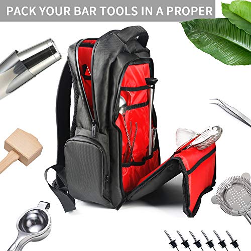 Barkeeper-Reise-Set, professionell, wasserdicht, 27-teilig, Cocktail-Shaker-Set mit wasserdichter Barkeeper-Tasche… – Bild 7