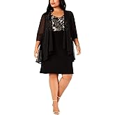 Connected Apparel Womens Mock Jacket Shift Dress