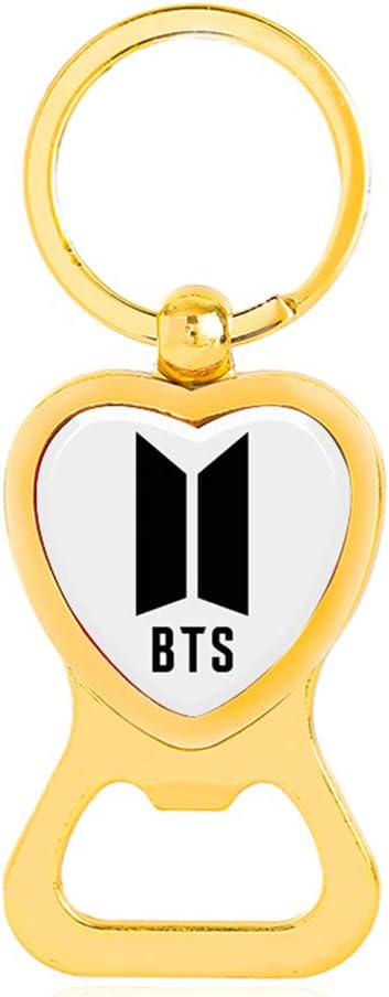 Hosston Bottle Opener Keychain, Kpop Bangtan Boys Jungkook, Jimin, V, Suga, Jin, J-Hope, Rap Monster Keyring Best Gift for The A.R.M.Y( Gold 04)