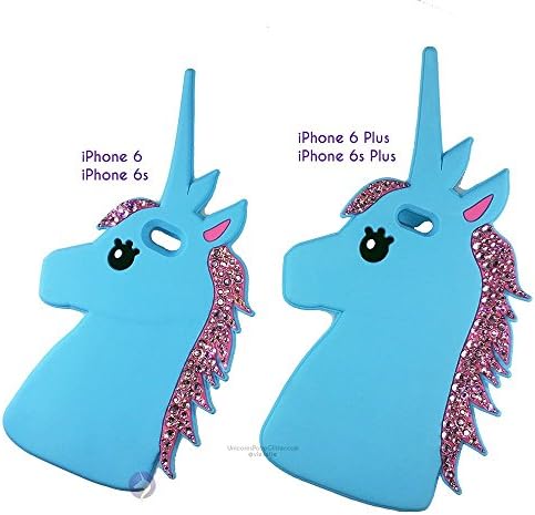 Handcrafted Unicorn BLING Phone Case - 3D Silicone Rubber for iPhone 6 / iPhone 6s and iPhone 6 Plus / iPhone 6s Plus