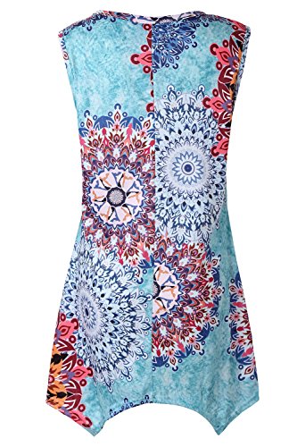 Luranee Flowy Tank Tops for Women, Feminine Knit Tunics Nice Shirts Handkerchief Hem Clothing Vivid Strong Durable Decent Simple Unique Soft Office Blouses Green Flowers L