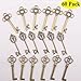 60pcs Vintage Keys in Bronze, Antique Charm Set DIY Handmade Accessories for Necklace Pendants Jewelry Making Supplies Wedding Favors