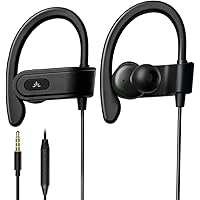 Avantree E171 - Sports Earbuds Wired with Microphone, Sweatproof Wrap Around Earphones with Over Ear Hook, in Ear Running Hea