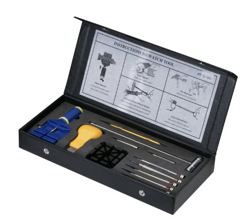 Professional 2-Pin Watch Band Adjust Size Link Pin Removing Repair Tool Kit in Black Box with TWO Extra Pins