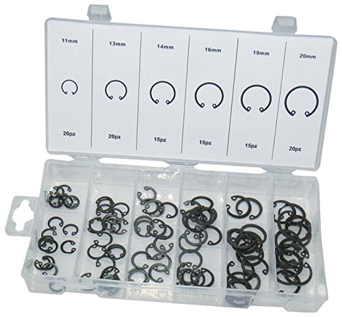 DURATOOL Internal Circlip Set 100-Piece – Steel Assorted Sizes 11-20mm – D01892