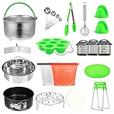 Compatible with Instant Pot 6, 8 Qt, Veken 22 Pcs Pressure Cooker Accessories Set, Steamer Basket, Non-stick Springform Pan, Reusable Silicone Food Storage Bag, Measuring Spoons, Egg Bites Molds