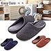 Men's Comfort Quilted Cotton Memory Foam House Slippers Slip On House Shoes (Medium / 9-10 D(M) US, Dark Gray)