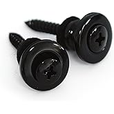 Guyker Strap Locks Buttons, (1 Pair) Zinc Alloy Security Straplock Quick Release Strap Retainer System for Electric Acoustic Folk Guitar, Bass, Ukulele Replacement Part (GE001, Black)
