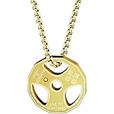 AILUOR Men Women's Dumbbell Pendant Necklace Stainless Steel Couples Barbell Pendant Fitness Gym Sports Dumbbell Weight Lifters Barbell Chain Jewelry