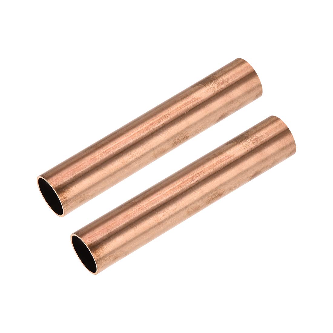 sourcing map Copper Round Tube, 19mm OD 1mm Wall Thickness 100mm Length Straight Pipe Tubing 2 Pcs