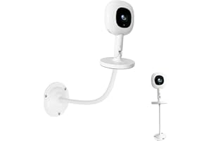 Mippko Baby Monitor Wall Mount Compatible with Nanit Pro Smart Baby Monitor & Flex Stand,1/4 inch-20 Threaded Adjustable Flexible Metal Mount,1 Pack,White
