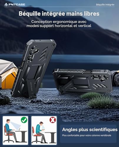 FNTCASE Case for Samsung Galaxy A16: Shockproof Case for Samsung A16 5G/4G, Military Grade Anti-Fall Protective Case with Kickstand Phone Case Rugged Portable Full Cover 6.7 Inches