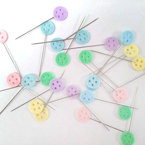ULTNICE 200pcs Straight Head Pins Flat Button Head Pins for DIY Quilting Sewing Crafts