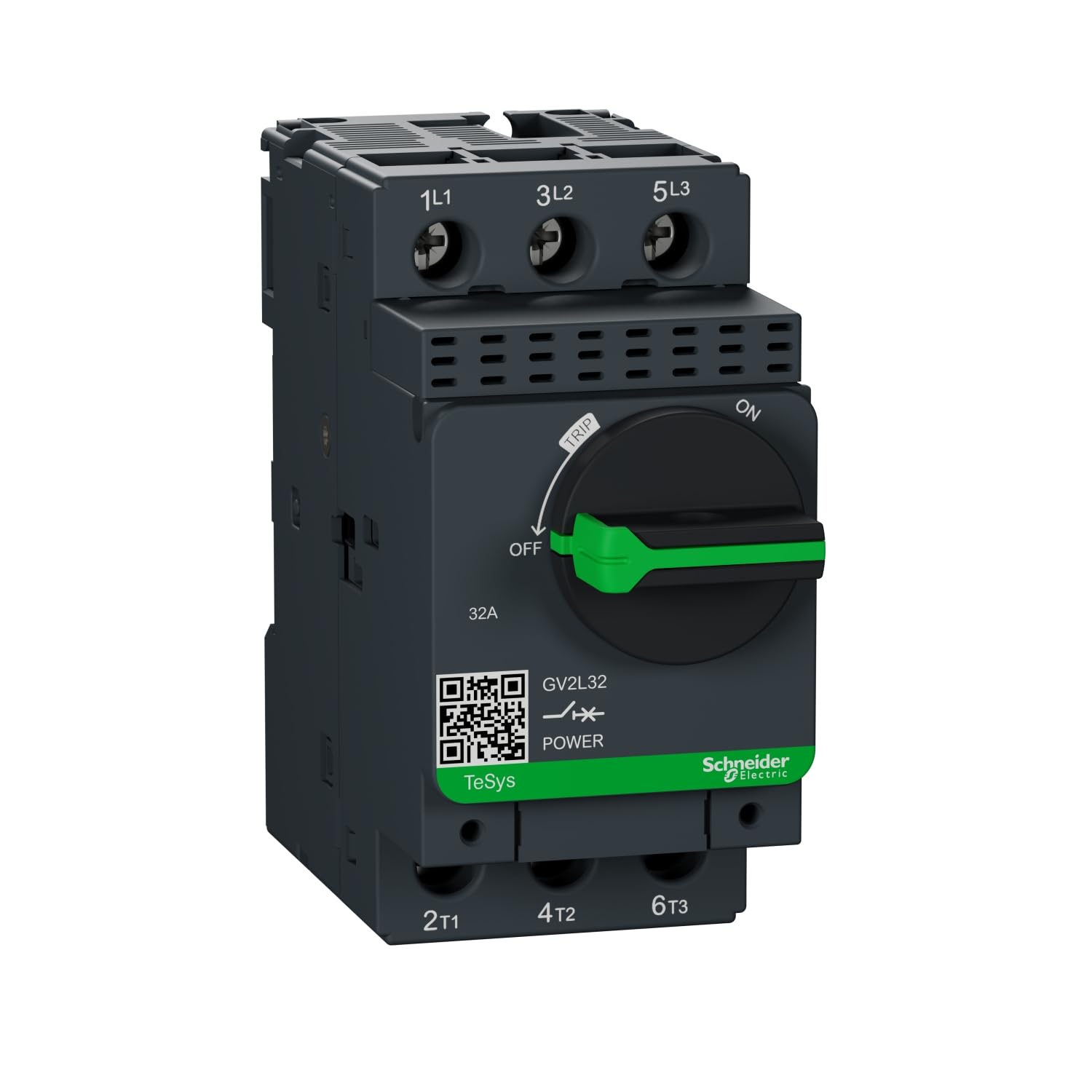 Schneider Electric TeSys GV2 - Motor Circuit Breaker, 3 Pole, 32A, Magnetic, Rotary Handle, Screw Clamp Terminals, GV2L32