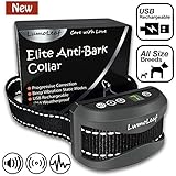 Elite Anti Bark Dog Collar with Static Vibration Correction, USB Rechargeable with 4 Training Modes for All Breeds and Sizes, Trainer Recommended Dog Bark Control Device