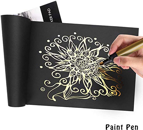 Black Sketch Pad, L\'émouchet Sketch Book, Durable Sketch Pad for Drawing, 60 Sheets,30 Sheets Each, 2-Pack, 9”W x 12”L Sketch Book Perfect for Graphite & Colored Pencils,Charcoal,Oil Pastels,Gel Pen