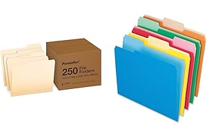 Pendaflex File Folders Letter Size Manila and Two-Tone Color File Folders Letter Size Assorted Colors