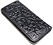 Heshe Women's Fashion Long Wallet Zippered Around Clutch Card Holder Money Clip Case Organizer (Black-E)