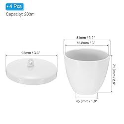 PATIKIL Lab Porcelain Crucible with Lid 200ml