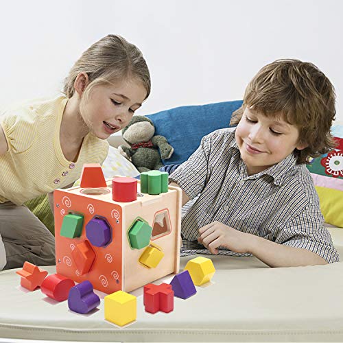 image for Joqutoys Shape Sorting Box with Stacking Blocks Educational Shape Sort
