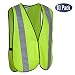 Safety Vest with High Visibility - 2 Inch Reflective Strips, Bright Neon Yellow, Breathable Polyester Mesh Fabric, ANSI ISEA Class Unrated, Hi Viz All Day and Night (10 Pack - Small-Large)