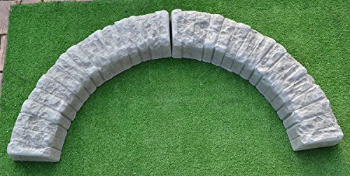 2 pcs ROUND EDGE STONE CONCRETE MOLDS Log Edging Border Mould ABS Plastic #BR11