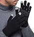 LETHMIK Mens&Womens Non-Slip Touchscreen Gloves Winter Warm Knit Wool Lined Texting Glove ,Mens Size (Superior Elasticity),Black (Silicone Non Slip Grip)