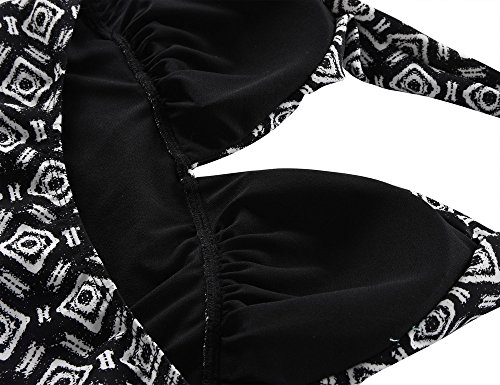 image for Hilor Women's Plunge Deep V Neck One Piece Swimsuit Tummy Control Mono