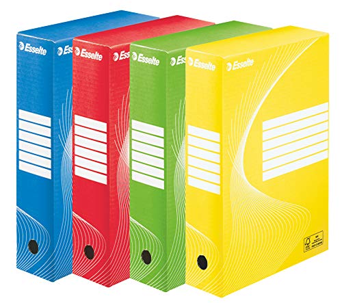 Esselte Archivbox, verschiedene Farben 10 Stueck Ruecken: 80 mm Assorti (3 x bleu, 2 x rouge, 2 x jaune, 3 x vert)