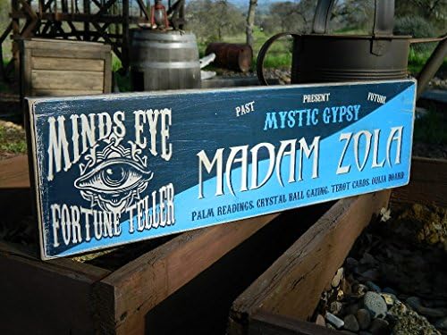 Man Cave Country Primitive Distressed Wood Print Sign 5.5" x 19" Fortune Teller Sign