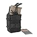 EXCELLENT ELITE SPANKER Tactical Molle Single/Double Open-Top Mag Pouch for M4 M14 M16 AR15 G36 Magazine (Black, Double)