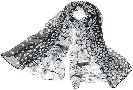 Lemonpaier Women's Printing Chiffon Oversize Silk Scarf (35 designs)