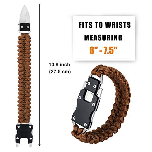 Paracord Knife Bracelet Survival Cord Bracelets, Emergency Tactical EDC