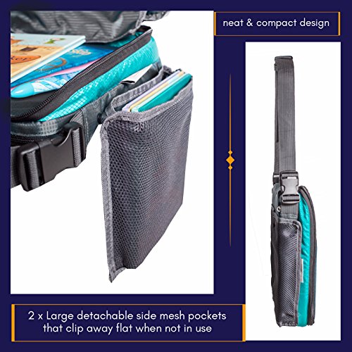 ORGANIZED EMPIRE’s Detachable 4 in 1 Kids Travel Tray, Storage Organizer, Carry Bag & Tablet Holder for Kids all in one. Most Stable Toddler Car Seat Tray toys on the Market, no Lap Balancing Required