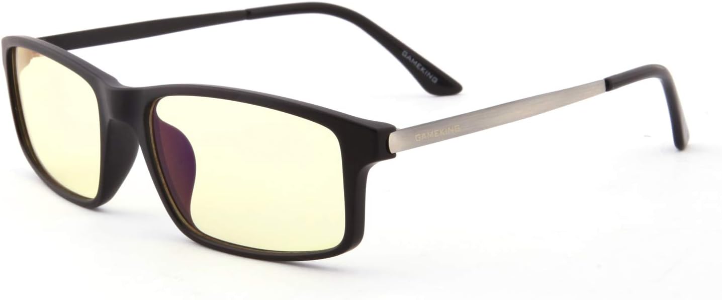 GAMEKING Ultra 9061 Blue Light Blocking Computer Glasses Gaming Glasses with TR90 Frame Amber Tint Lens for Digital Eye Strain Relief Better Sleep